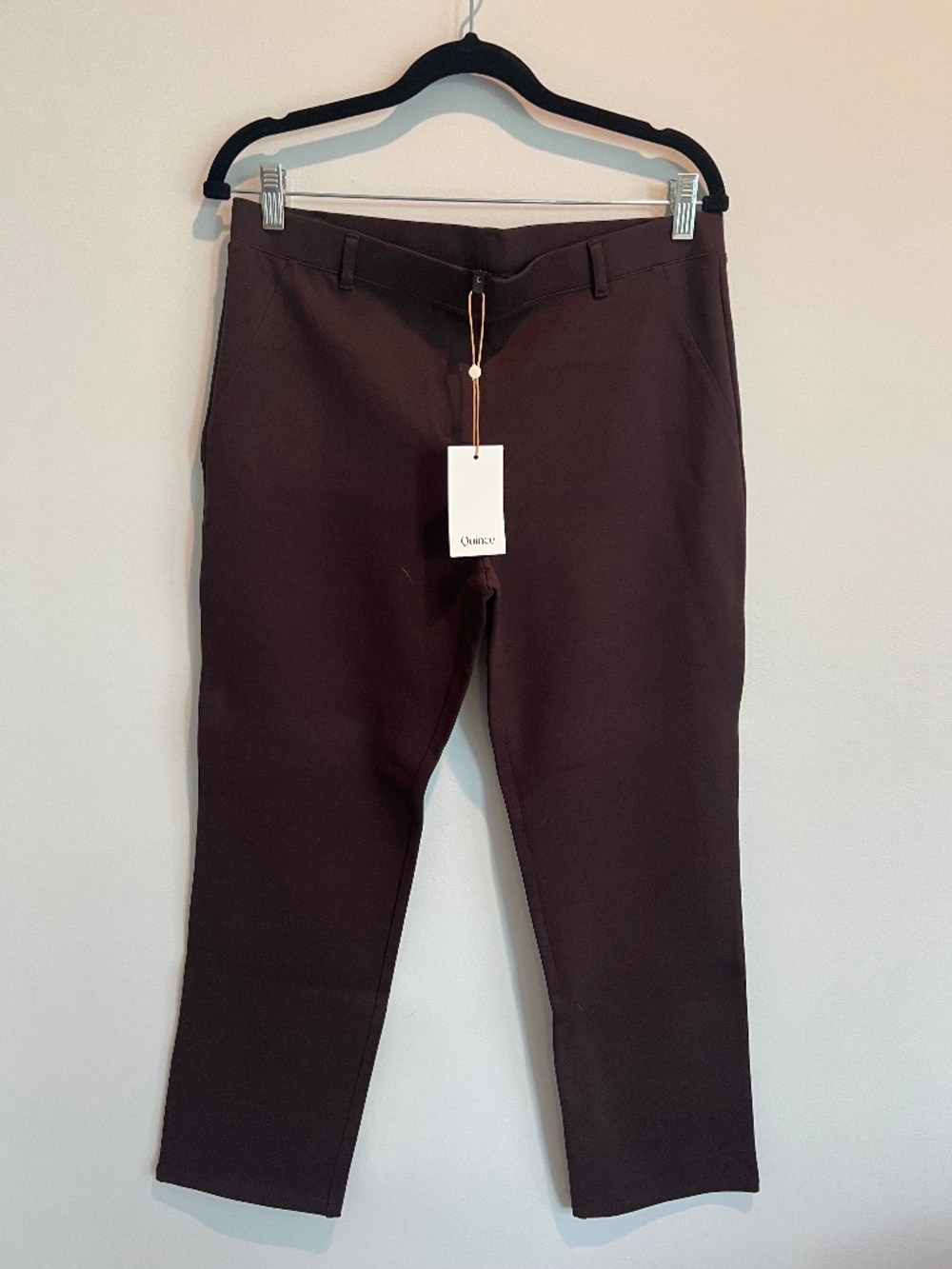 NWT Quince Ultra Stretch Ponte Pants Brown Size Large